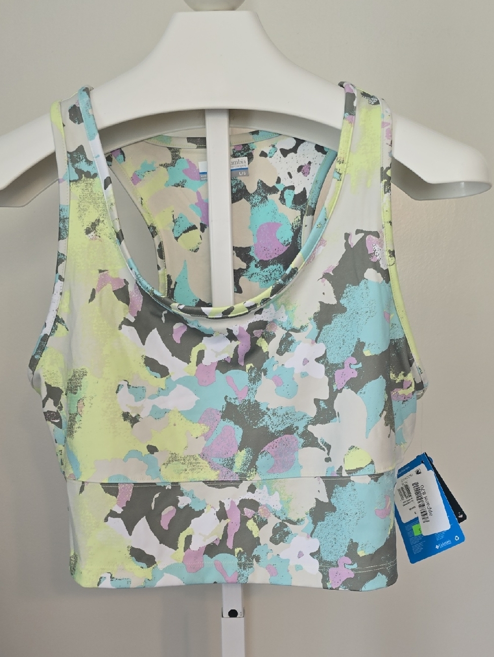 Women's Columbia Pastel Abstract Print Racerback Tank Top Fishing Gear